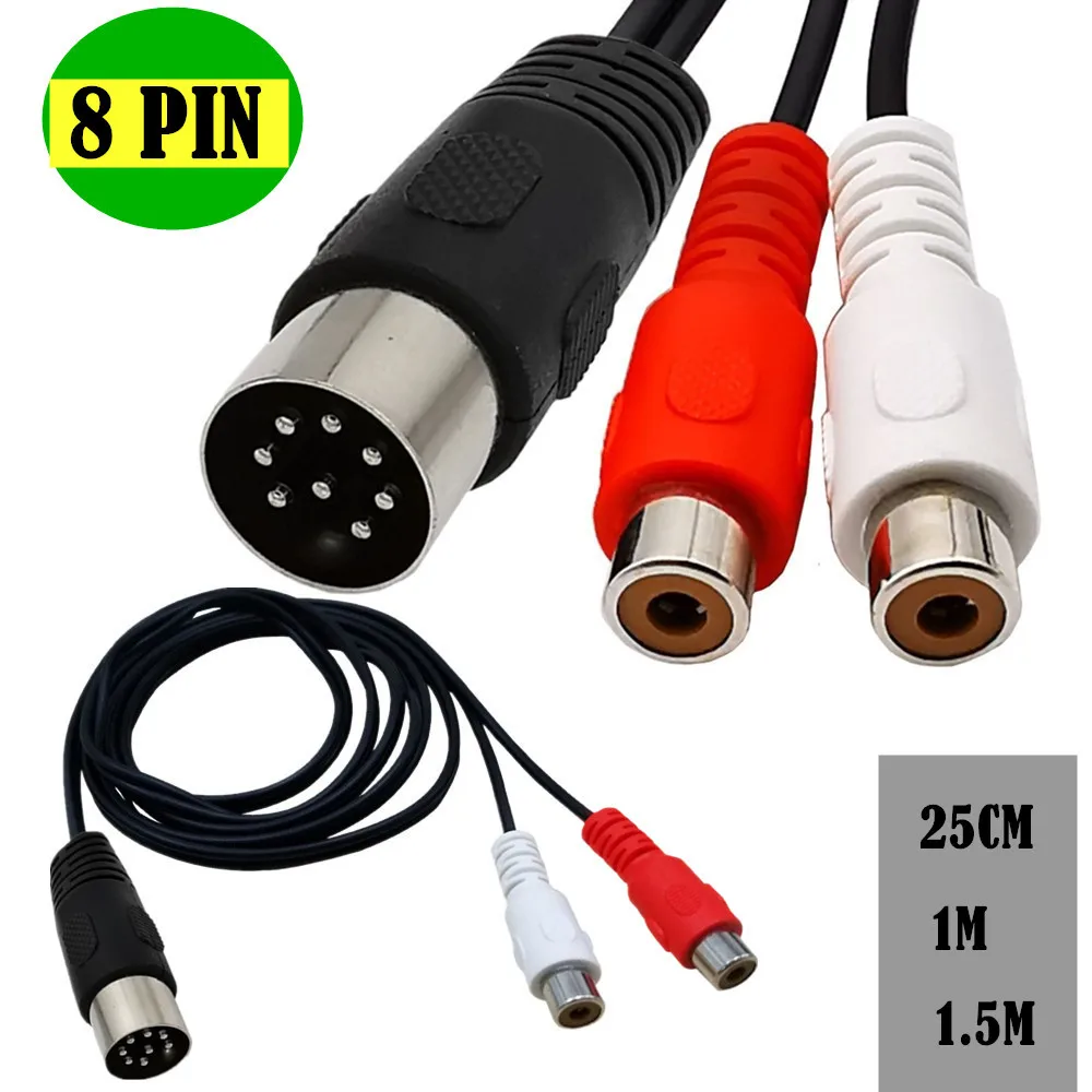 Din 8 Pin to 2RCA Cable 8Pin D - Audio Music Instrumental review and price