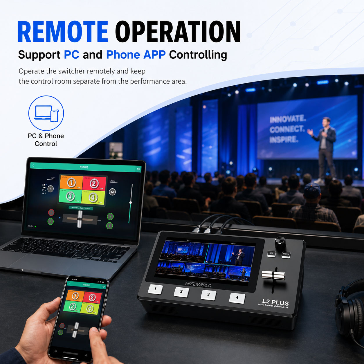 FEELWORLD L2 PLUS Multi-Camera - Audio Mixer 4 Channel review and price