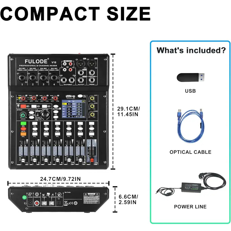Fuluode 4/8-Channel Mixing Con - Audio Mixer 4 Channel review and price