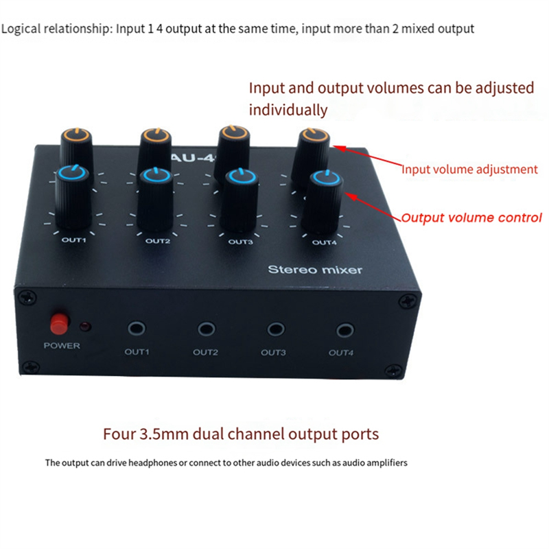 M07K-AU-404 Stereo Sound Four  - Audio Music Mixer review and price