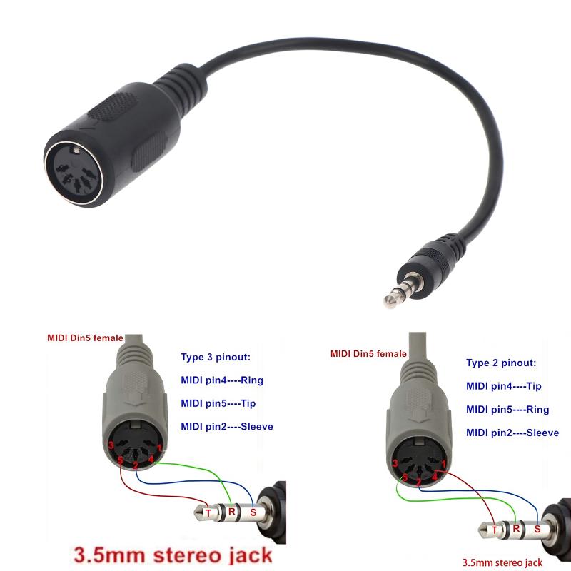 Hot Sale MIDI Din 5 To 3.5mm T - Audio Music Instrumental review and price