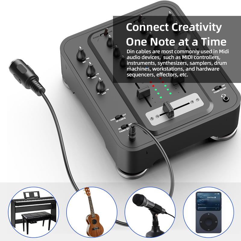 Hot Sale MIDI Din 5 To 3.5mm T - Audio Music Instrumental review and price