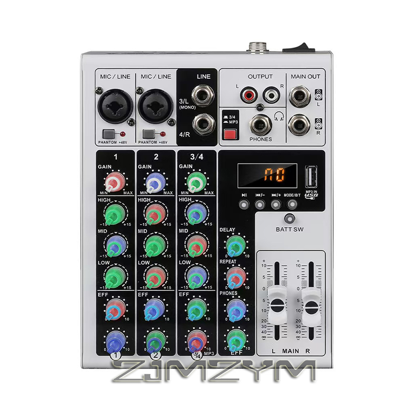 4 Channel RGB Bluetooth Audio  - Audio Mixer 4 Channel review and price