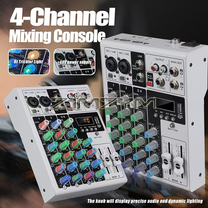 4 Channel RGB Bluetooth Audio  - Audio Mixer 4 Channel review and price