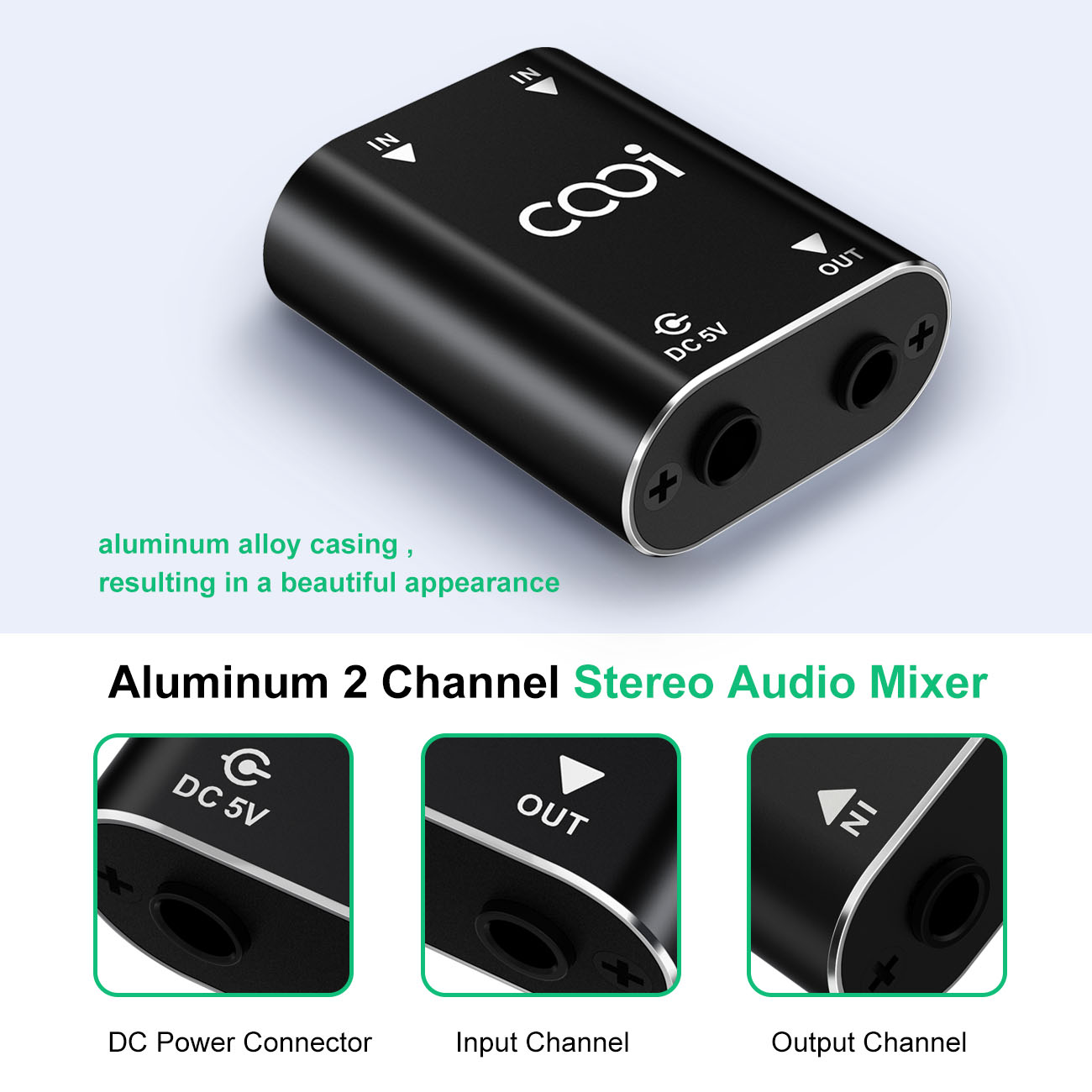 Cooidea 2 Channel Mini Stereo  - Audio Music Mixer review and price