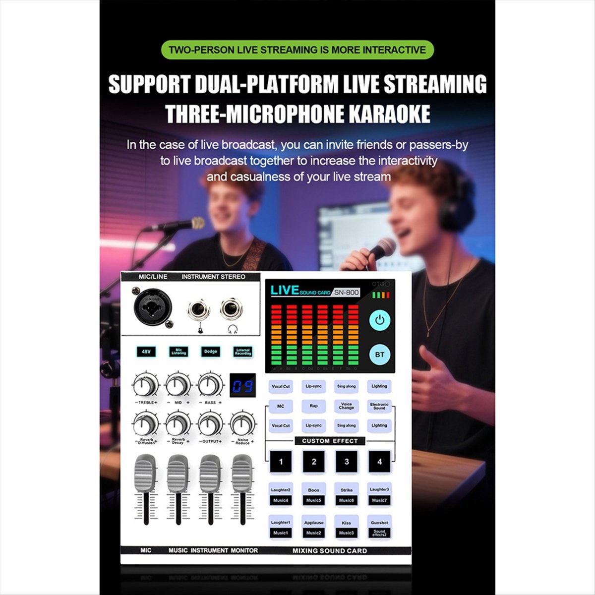 DTC5 SN800 Live Sound Card Voi - Audio Music Mixer review and price