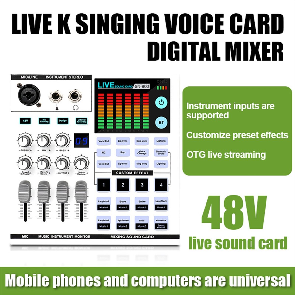 DTC5 SN800 Live Sound Card Voi - Audio Music Mixer review and price