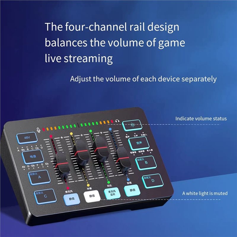 ABKQ-SC3 Gaming Audio Mixer St - Audio Mixer 4 Channel review and price