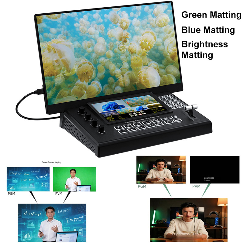 USB3.0 4K 4 in 2 Out HDMI Vide - Audio Mixer 4 Channel review and price