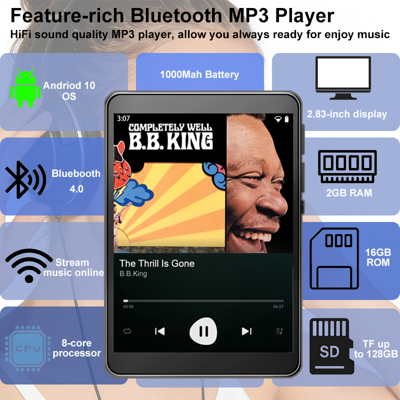 WiFi MP3 Player Andriod 10 Spo - Audio Music Download Free Mp3 review and price